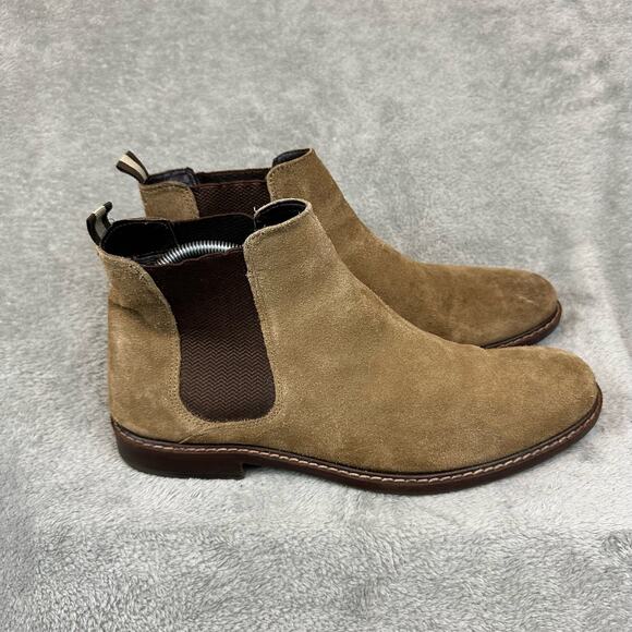 Aiden & Mason Size 10 Men’s Chelsea Glory Suede Boot Taupe Tan Brown - Picture 3 of 8